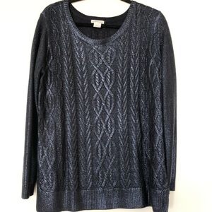 Club Monaco Coates Cable Knit Sweater, Navy